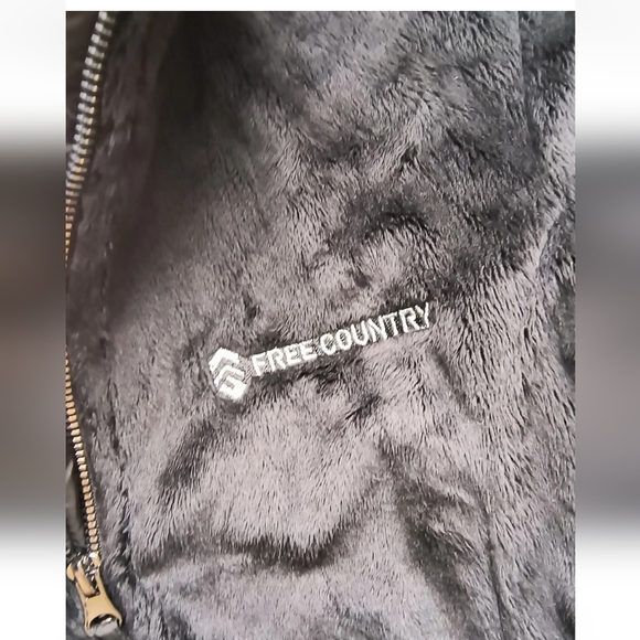 Free Country Faux Fur Jacket Women's Size Small Black Fuzzy Full Zip - Picture 6 of 7